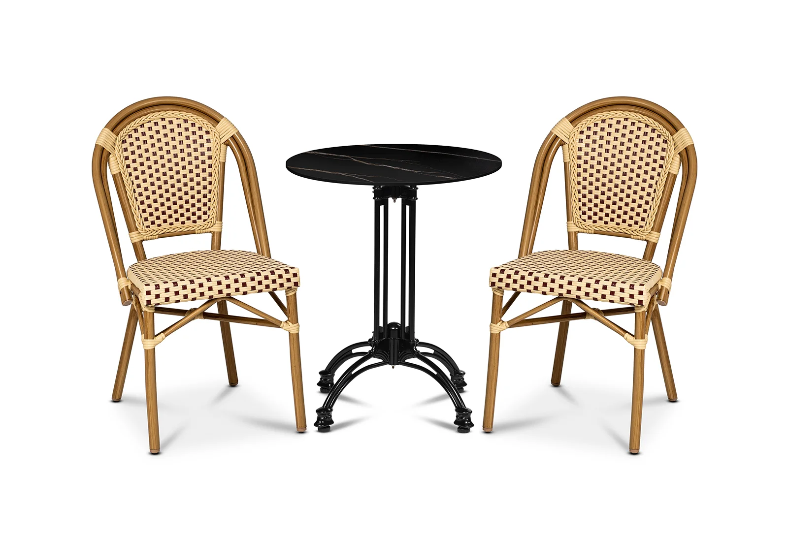 Stol Paris, Vinröd/creme fiberrotting