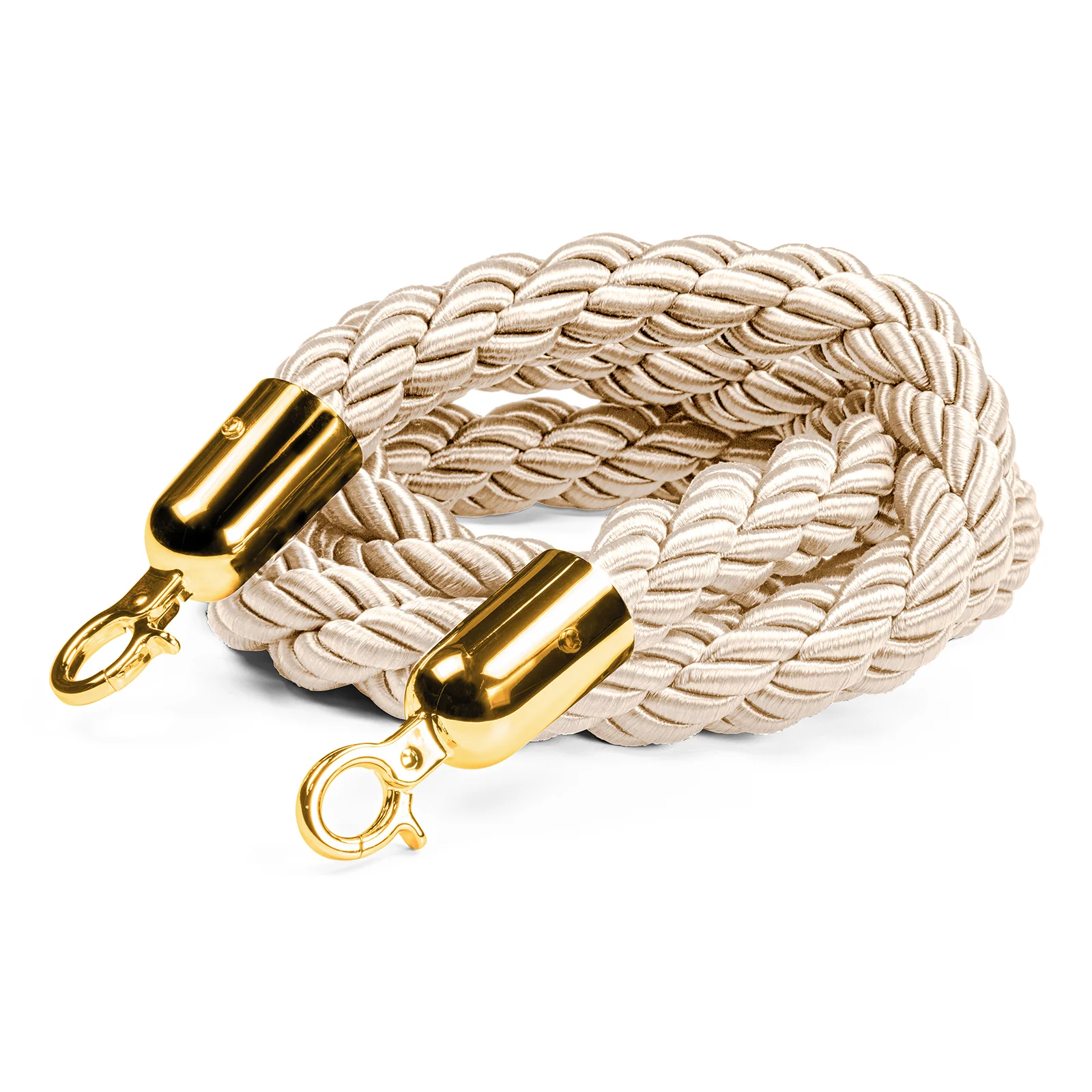 Flätat rep till köstolpe, Beige/guld