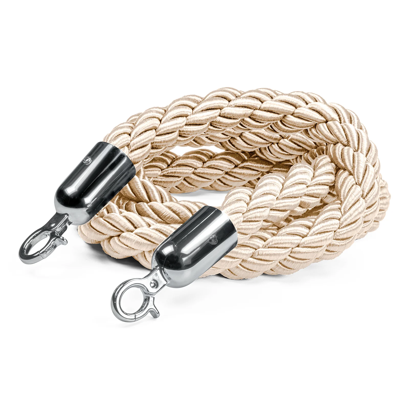 Flätat rep till köstolpe, Beige/silver