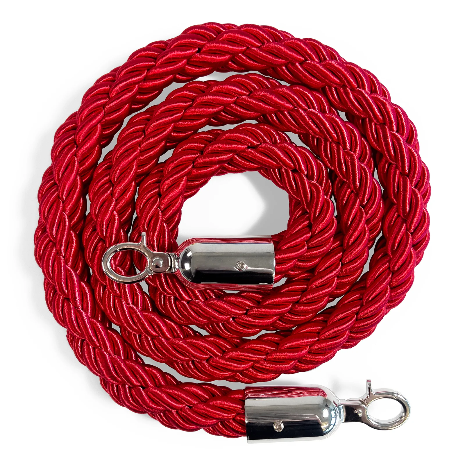 Flätat rep till köstolpe, Röd/Silver