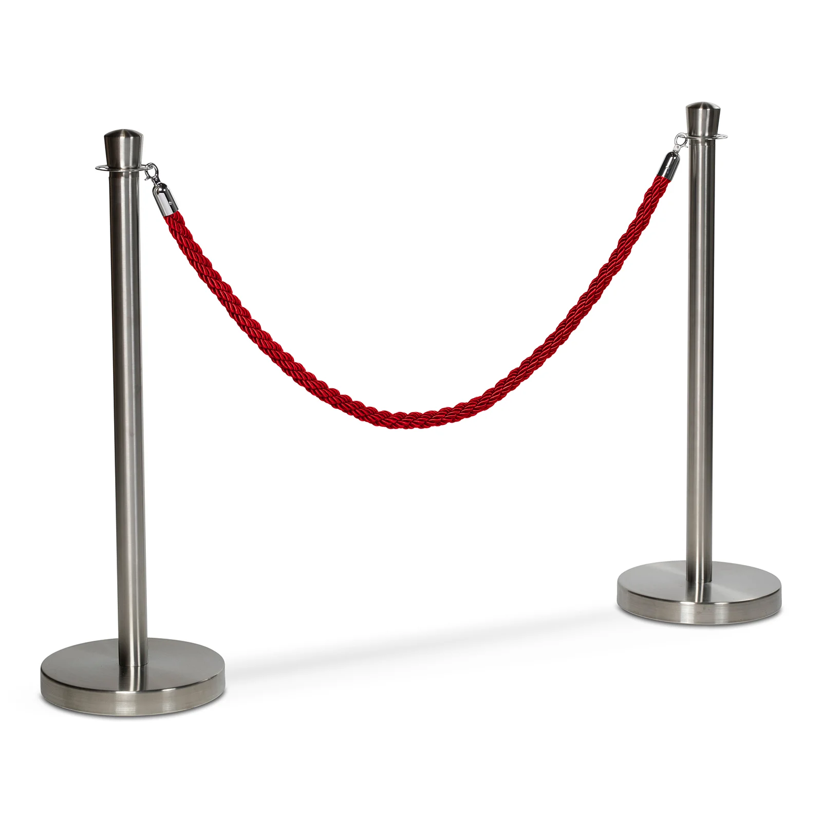 Flätat rep till köstolpe, Röd/Silver