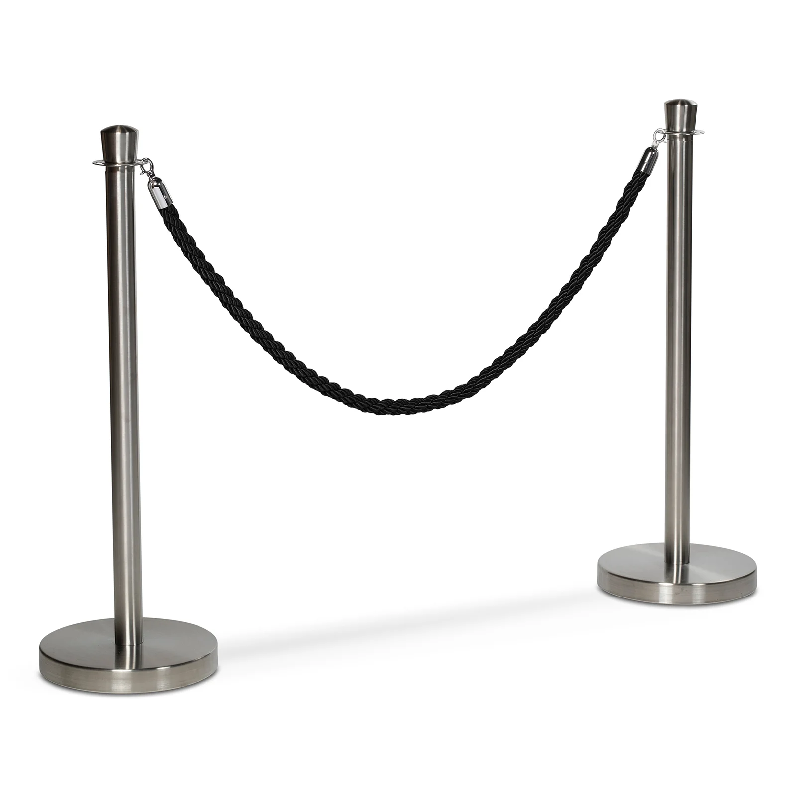 Flätat rep till köstolpe, Svart/silver