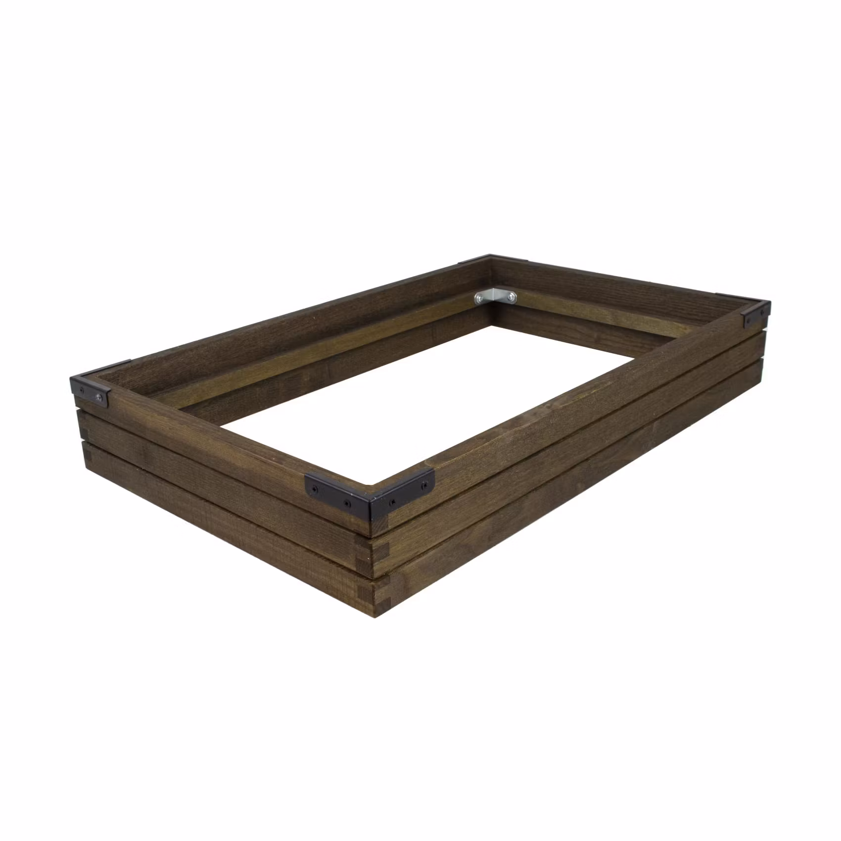 Träram till kylplatta, GN 1/1, kastanjebrun m. metalhörn