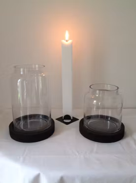 Vas/Lykta hög med träfot