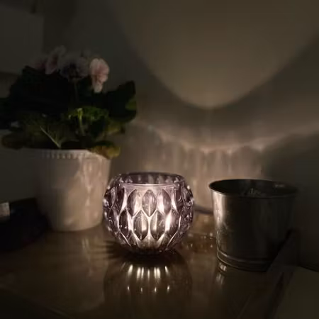Ljuslykta Glas Blågrå
