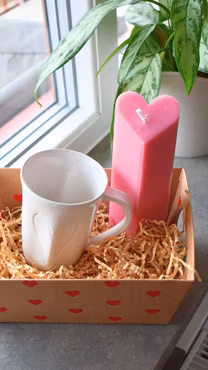 Kärlekskit: Hjärtmugg & Ljus