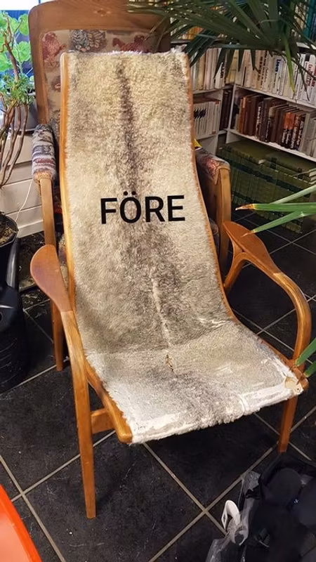 Laminofåtölj Yngve Ekström "Renoveringsuppdrag"