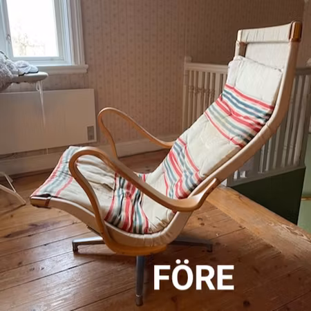 Fåtölj Pernilla (Bruno Mathsson)"Renoveringsuppdrag"