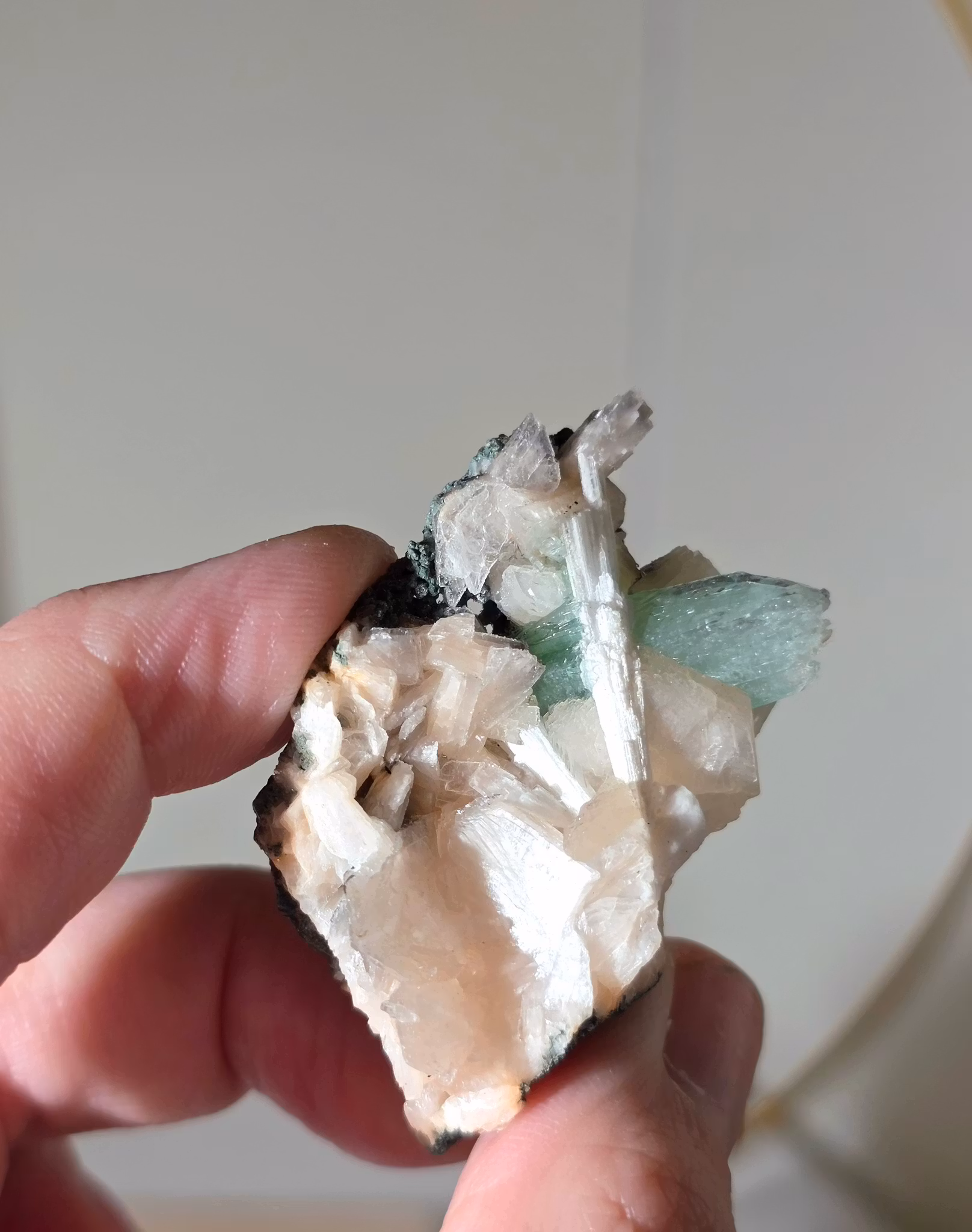 Grön Apofyllit Med Stilbit & Scolecit Spray