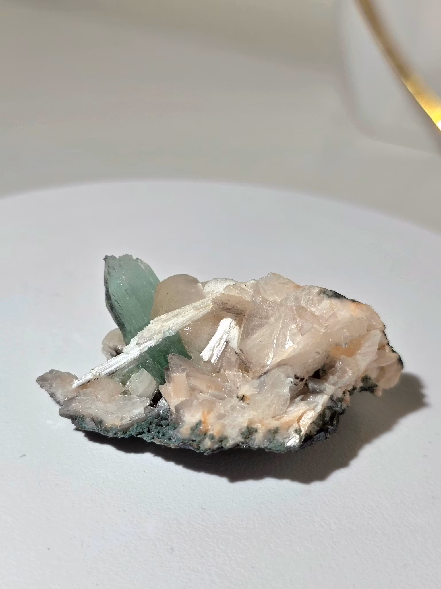 Grön Apofyllit Med Stilbit & Scolecit Spray