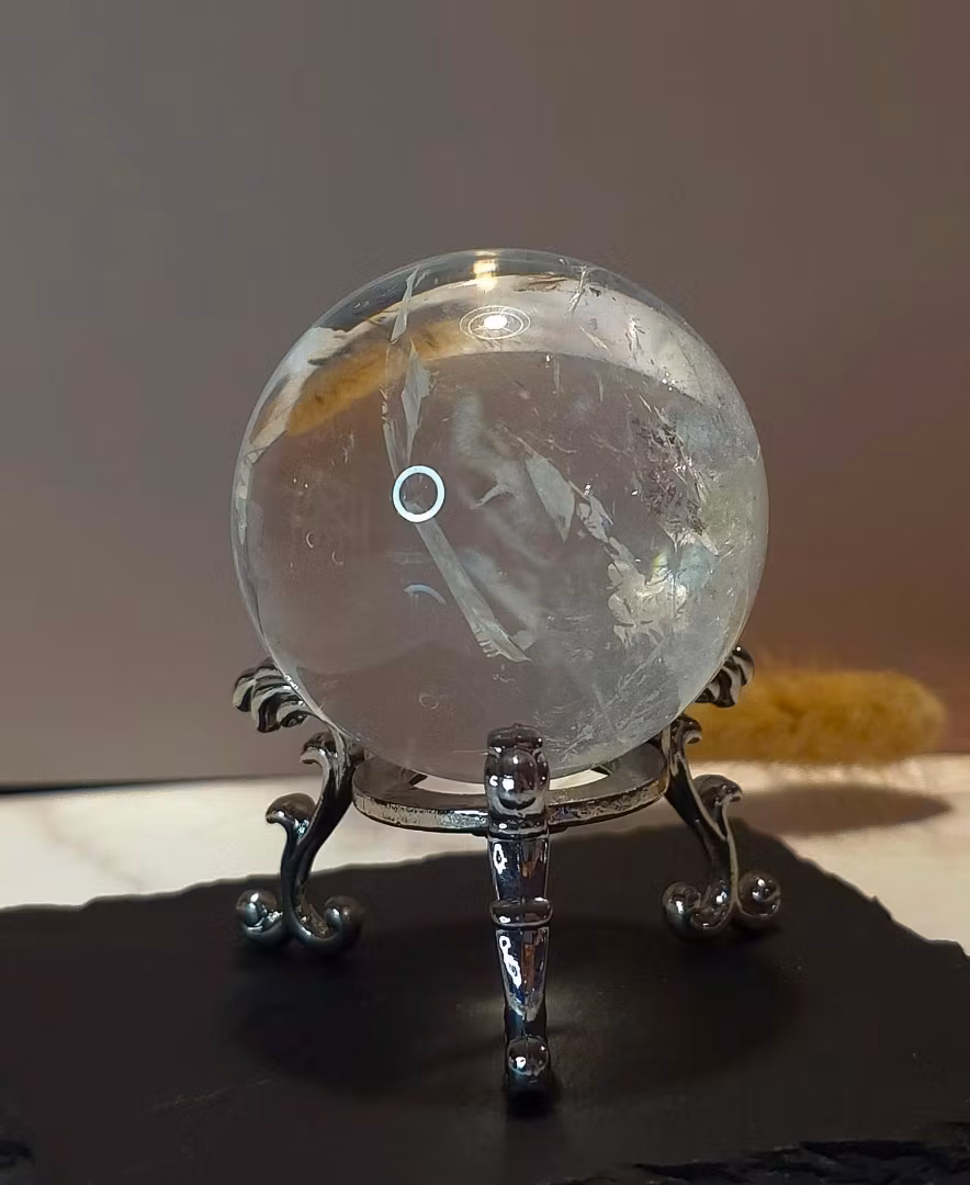 Klot Bergkristall Med Regnbågar 171 gr