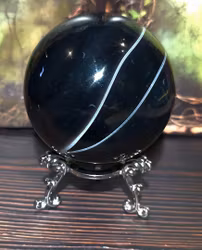 Klot Svart & Vit Agat Stort