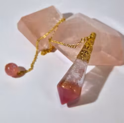 Handgjord Pendel Rosenkvarts