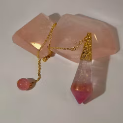 Handgjord Pendel Rosenkvarts