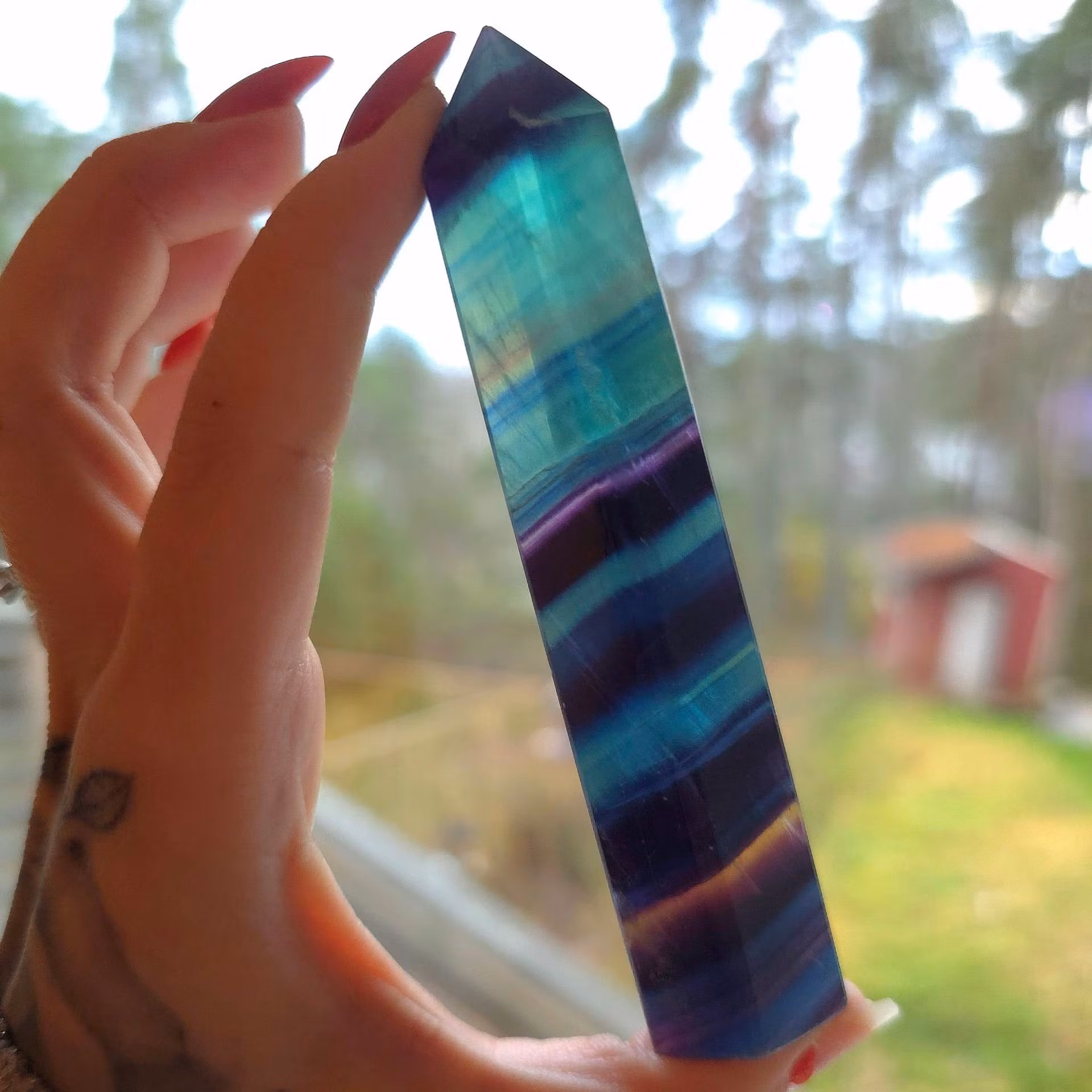 Regnbågsfluorit Torn nr 7