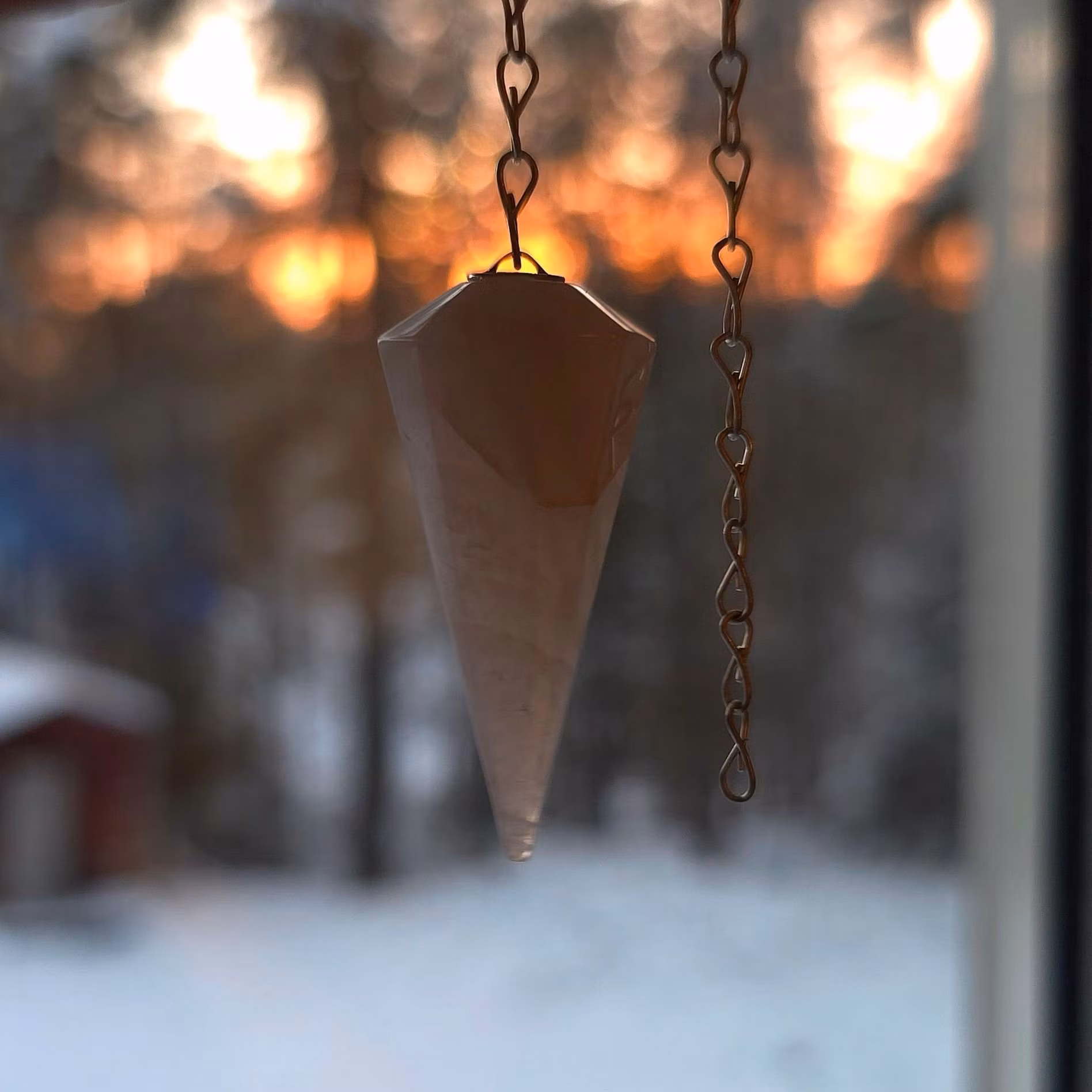 Polerad Pendel Rosenkvarts nr 3