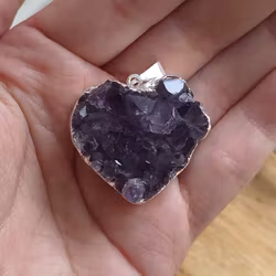 Hänge Ametist Hjärta Druzy nr 1