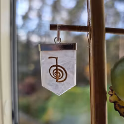 Hänge Cho Ku Rei Reiki Symbol Rosenkvarts