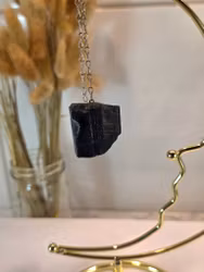 Rå Svart Turmalin Pendel nr 3