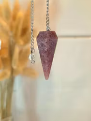 Polerad Pendel Jordgubbkvarts nr 1