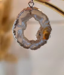 Hänge Agat Med Kluster Silverplätering nr 5