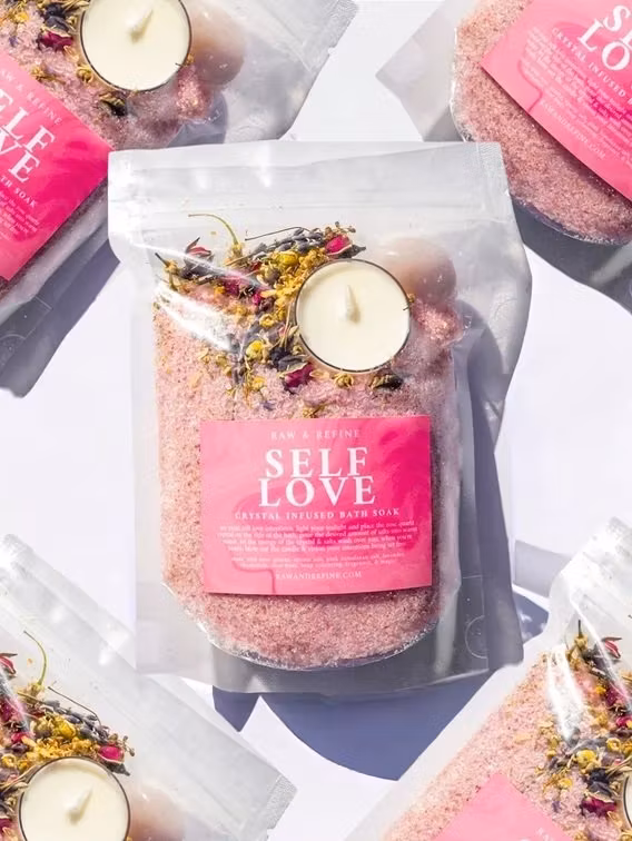 Badsalt Med Ljus Self Love Rosenkvarts