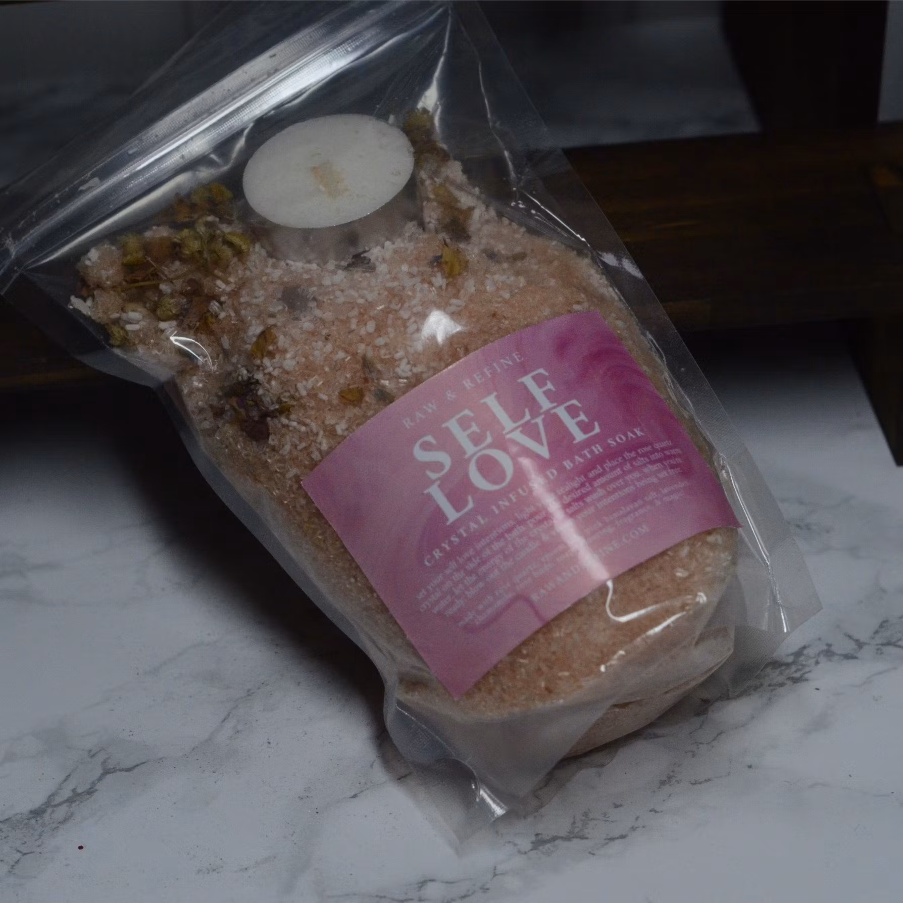 Badsalt Med Ljus Self Love Rosenkvarts