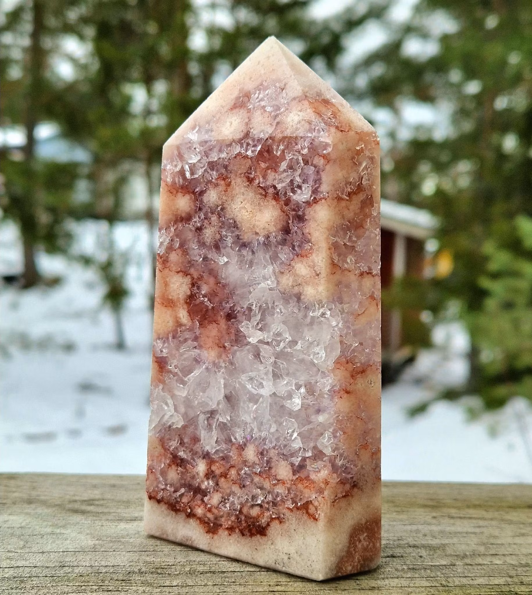 Rosa Ametist Druzy Torn 458 gram