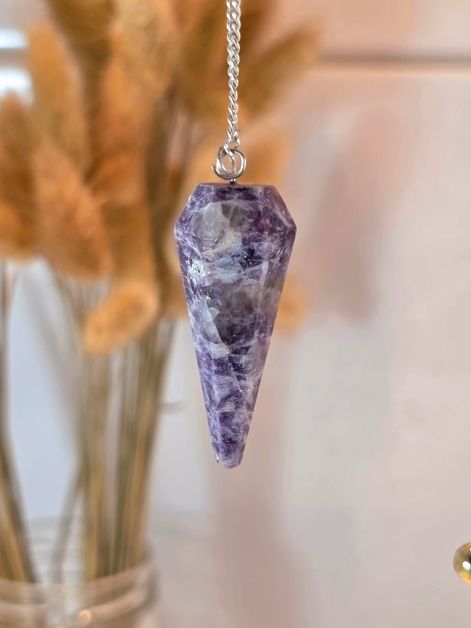 Polerad Pendel Lepidolit nr 1