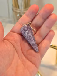 Polerad Pendel Lepidolit Nr 2