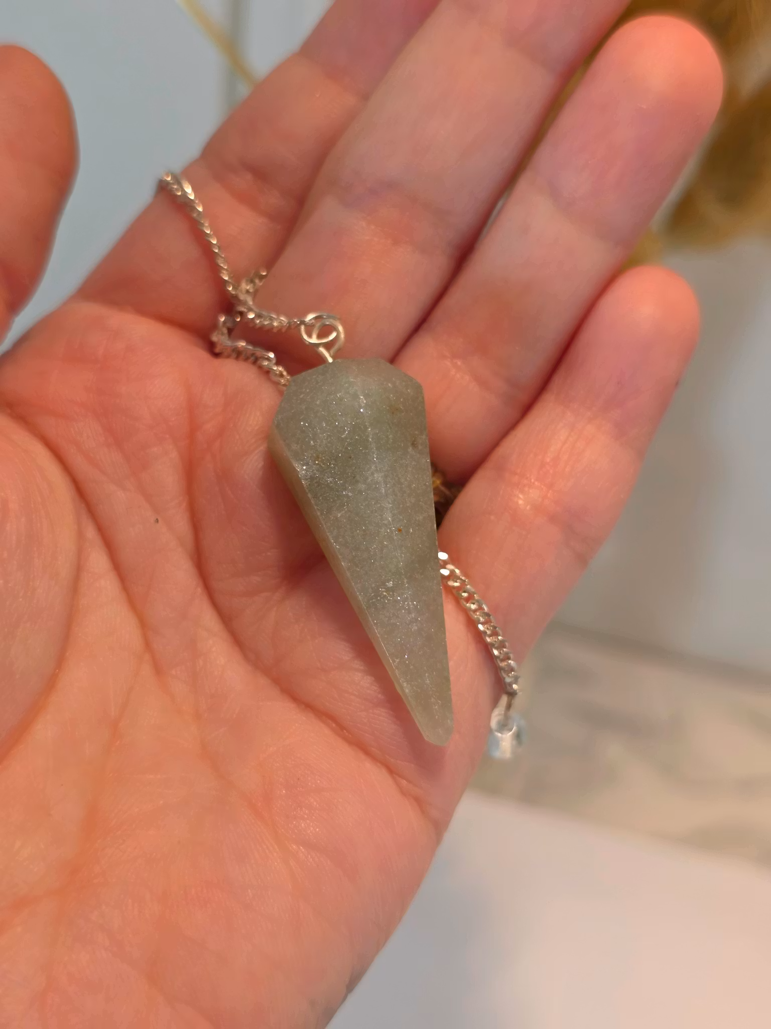 Polerad Pendel Grön Kvarts nr 4