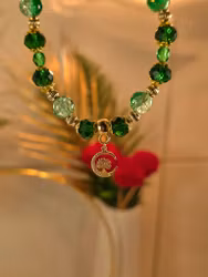 Handgjort Armband Grön & Guld