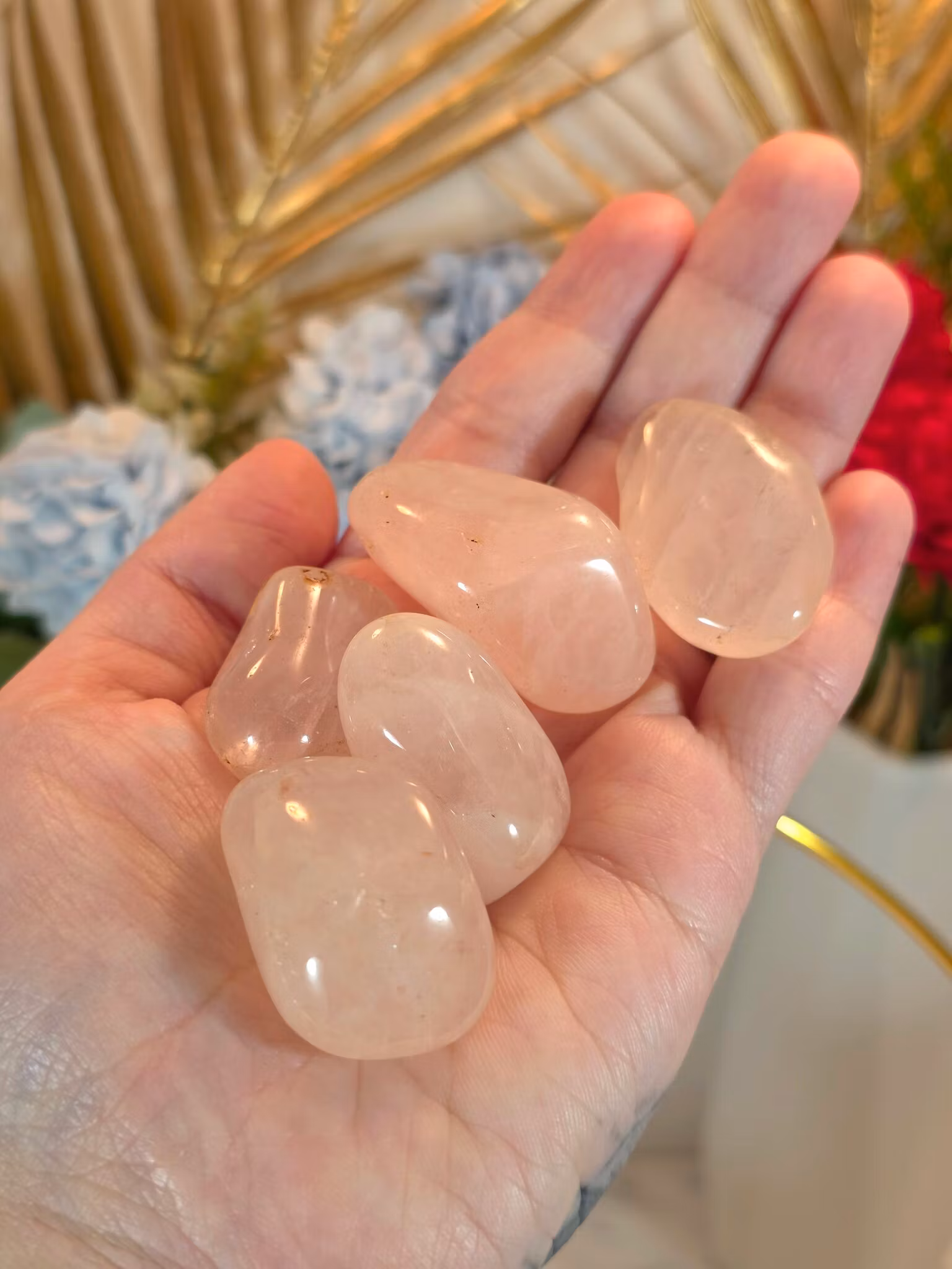 Rosenkvarts Trumlad 3 cm Brasilien