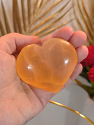 Bulligt Orange Selenit Hjärta