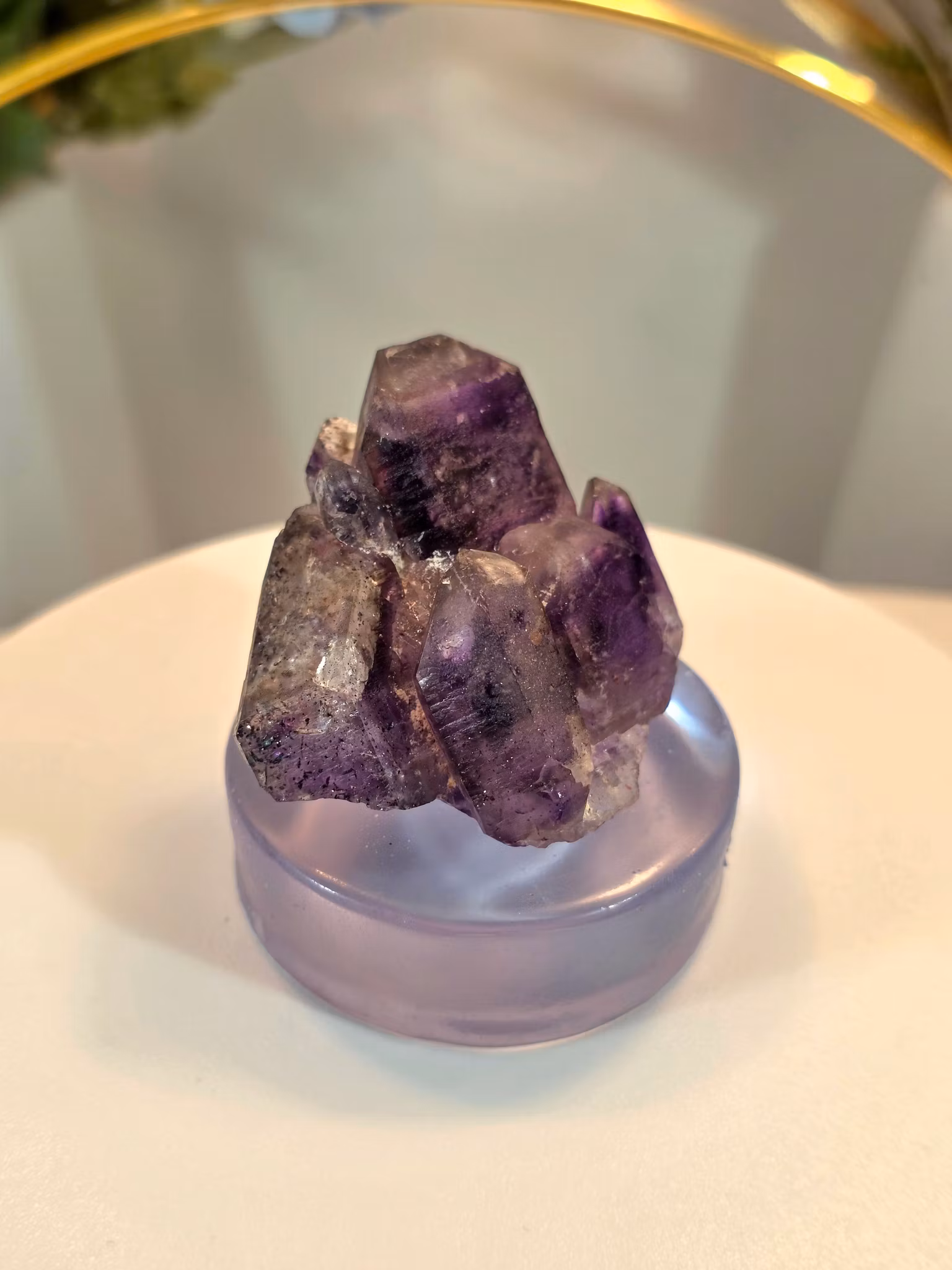 Brandberg ametist från Namibia ametist, bergkristall och rökkvarts i samma kristall