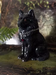 Fenrir Svart Varg Med Röd Granat