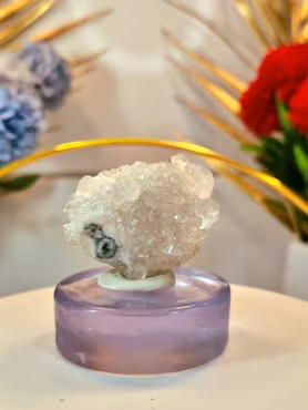 Apofyllit På Kvarts Med Stalaktit