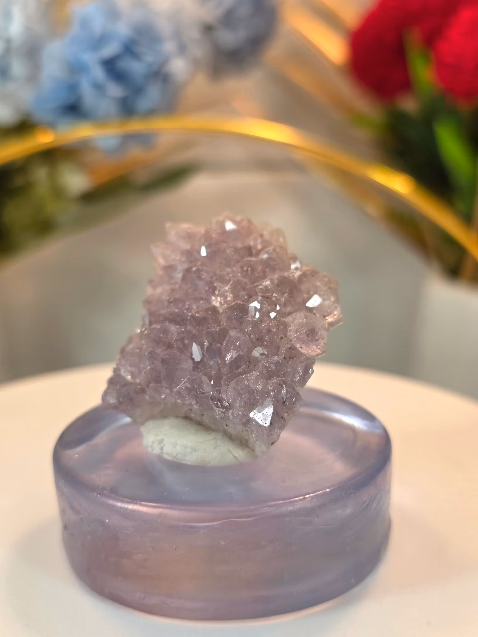 Amethyst from Maharashtra with distinct purple color and natural crystal structure