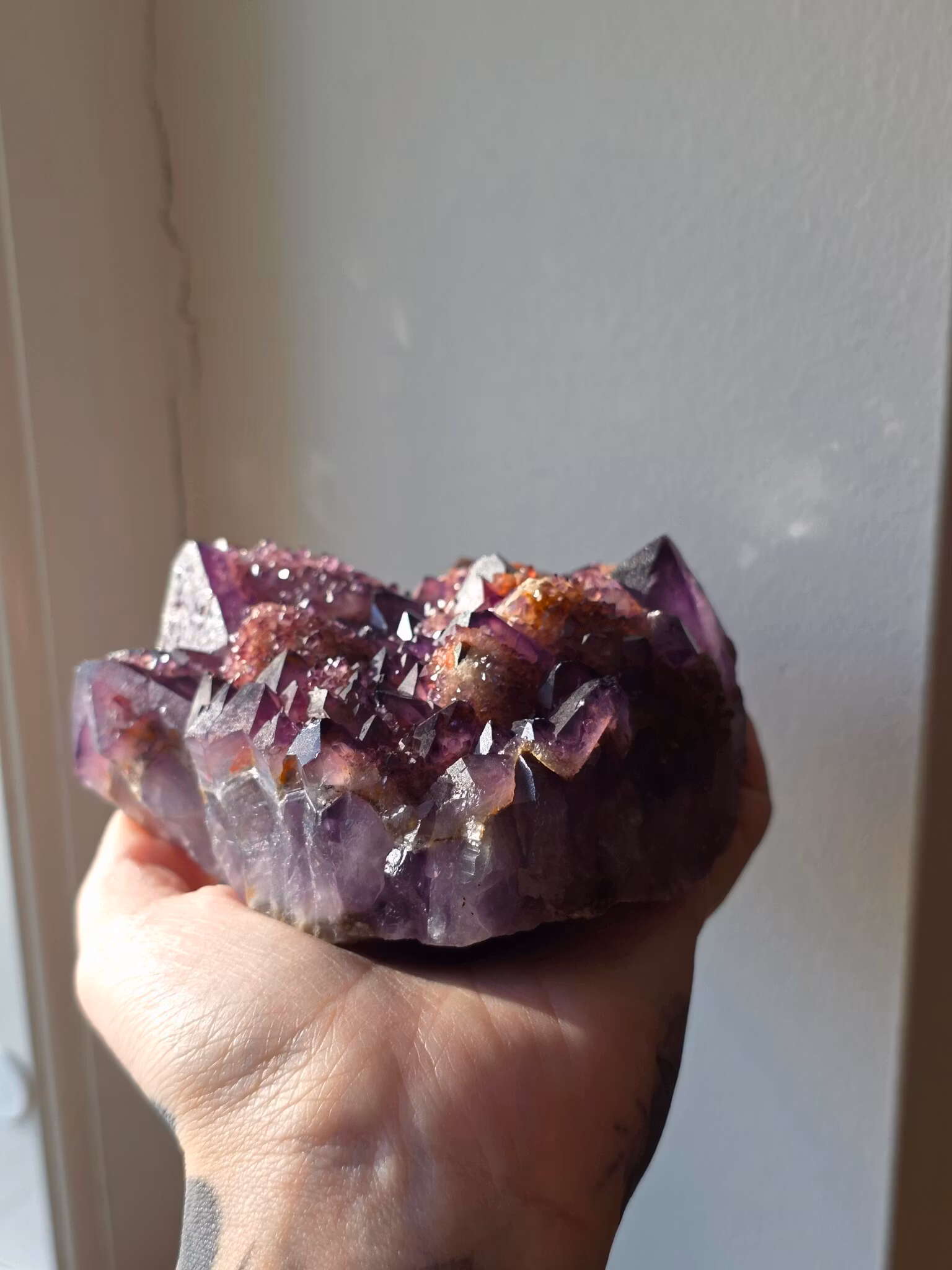 Stor Sällsynt Alien Ametist Phantom 642 gram