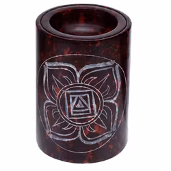 Röd Täljsten Snidad Chakra Aromalampa