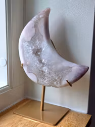 Ljus Rosa Ametist Måne Druzy