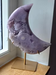 Rosa Ametist Måne Lila Druzy