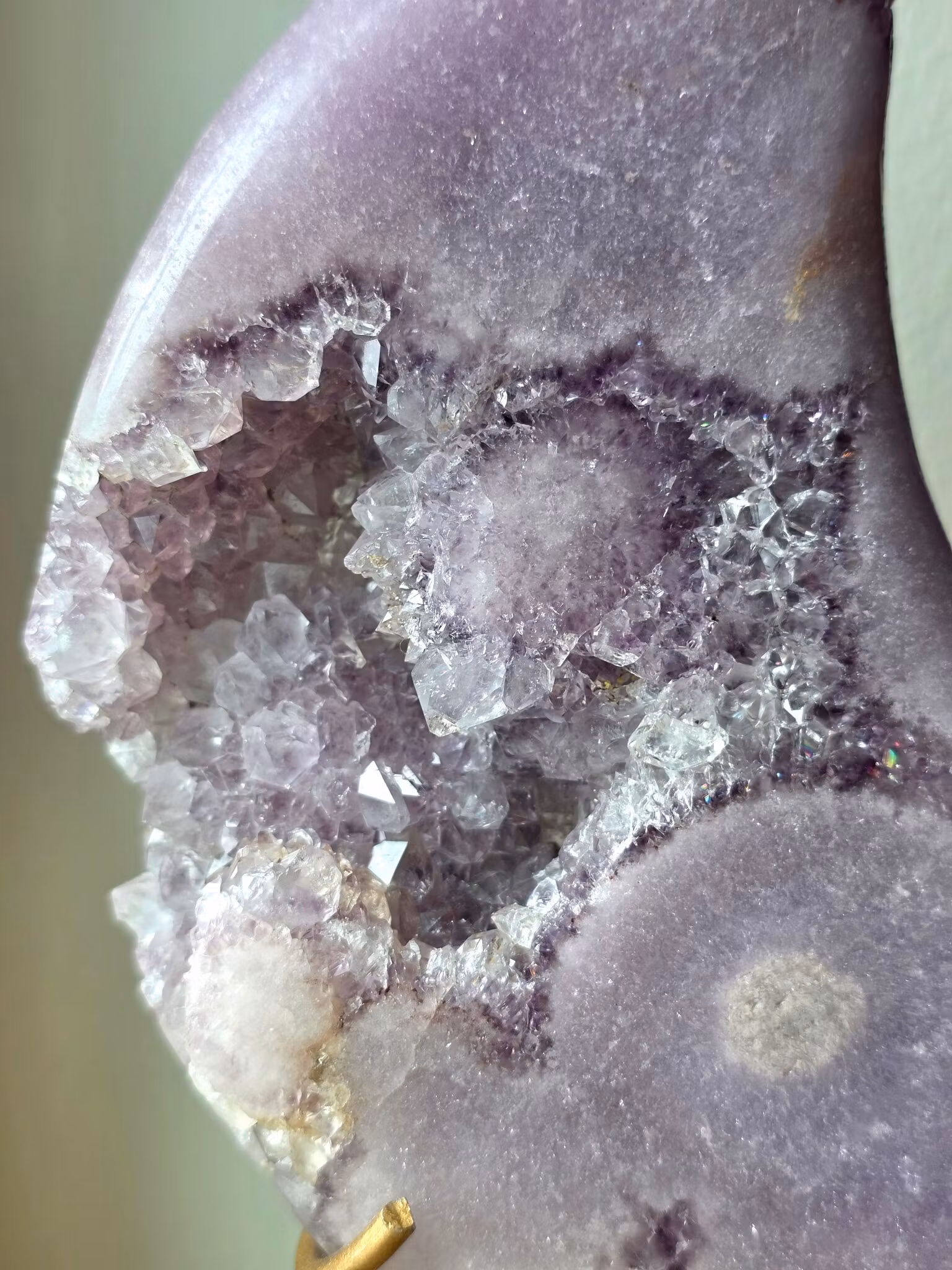 Rosa Ametist Måne Lila Druzy