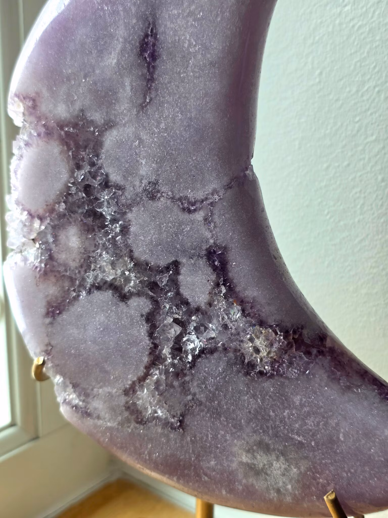 Rosa Ametist Måne Lila Druzy