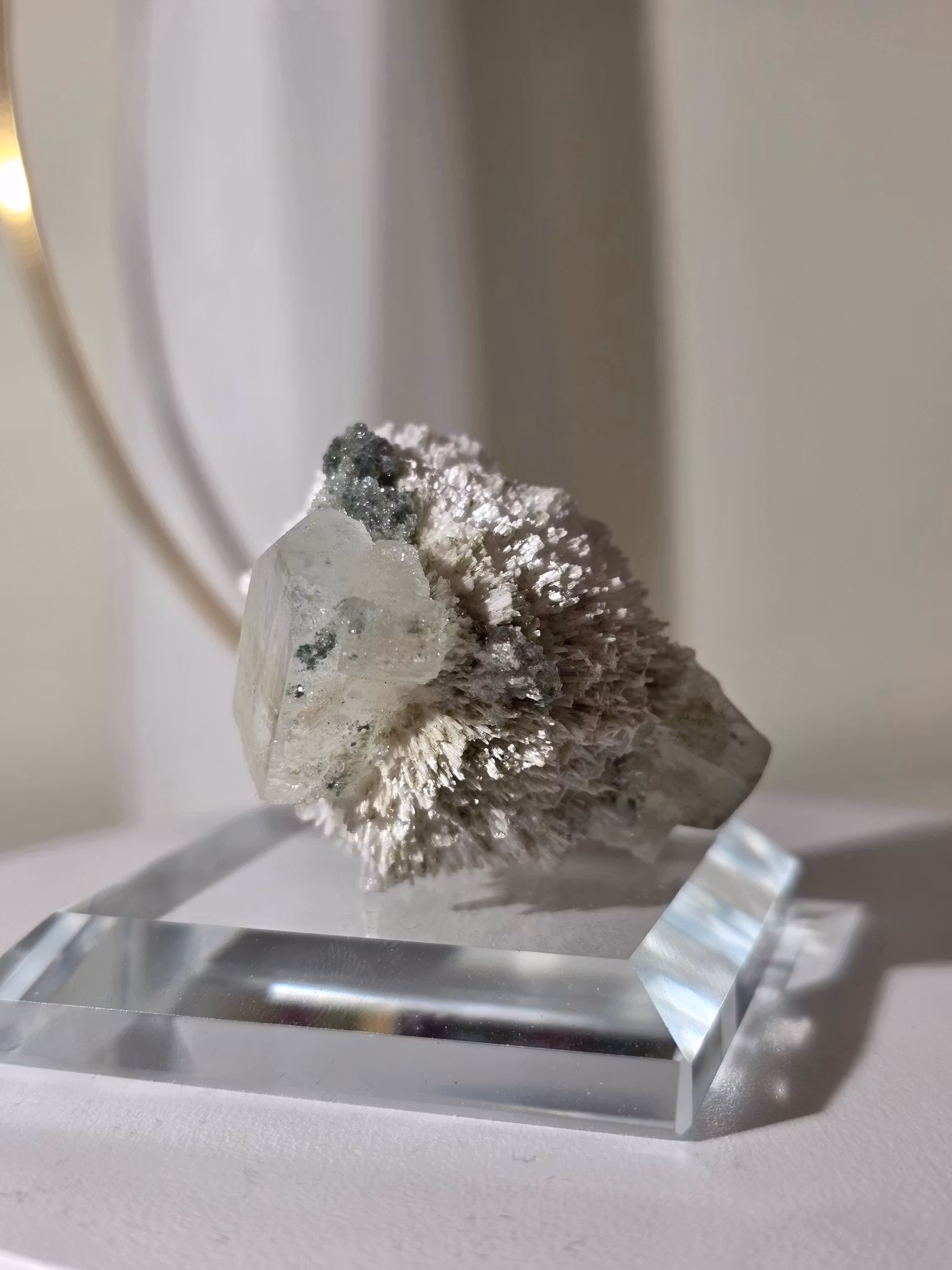 Sällsynt Thomsonit Med Grön Apofyllit