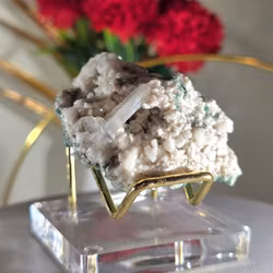 Grön Heulandit Zeolit Med Kalcit Från Indien