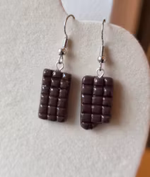 Örhängen Handgjorda Chokladkaka Swedish Fika Rhodiumpläterade