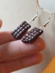 Örhängen Handgjorda Chokladkaka Swedish Fika Rhodiumpläterade