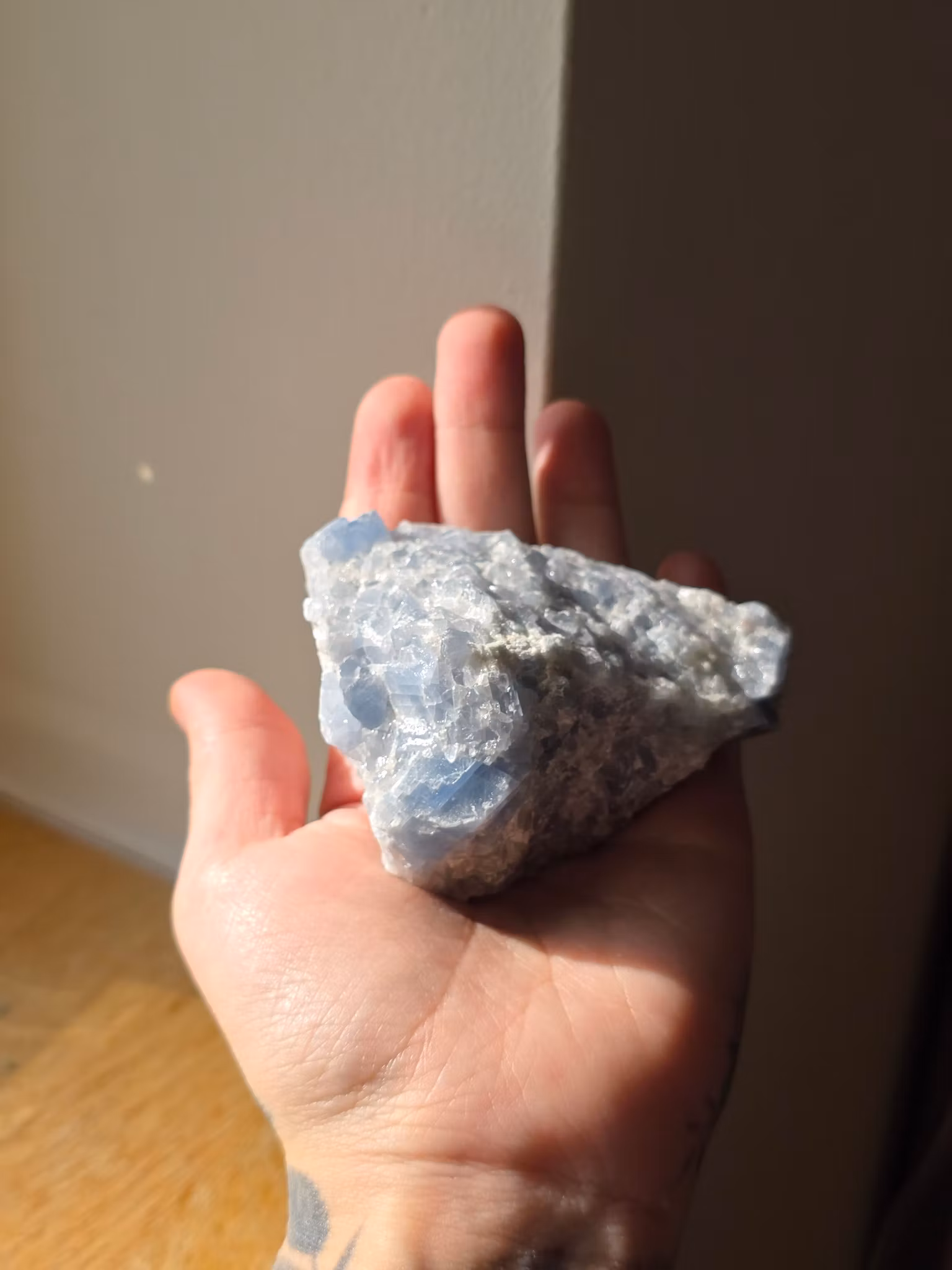 Rå Blå Kalcit, valbara