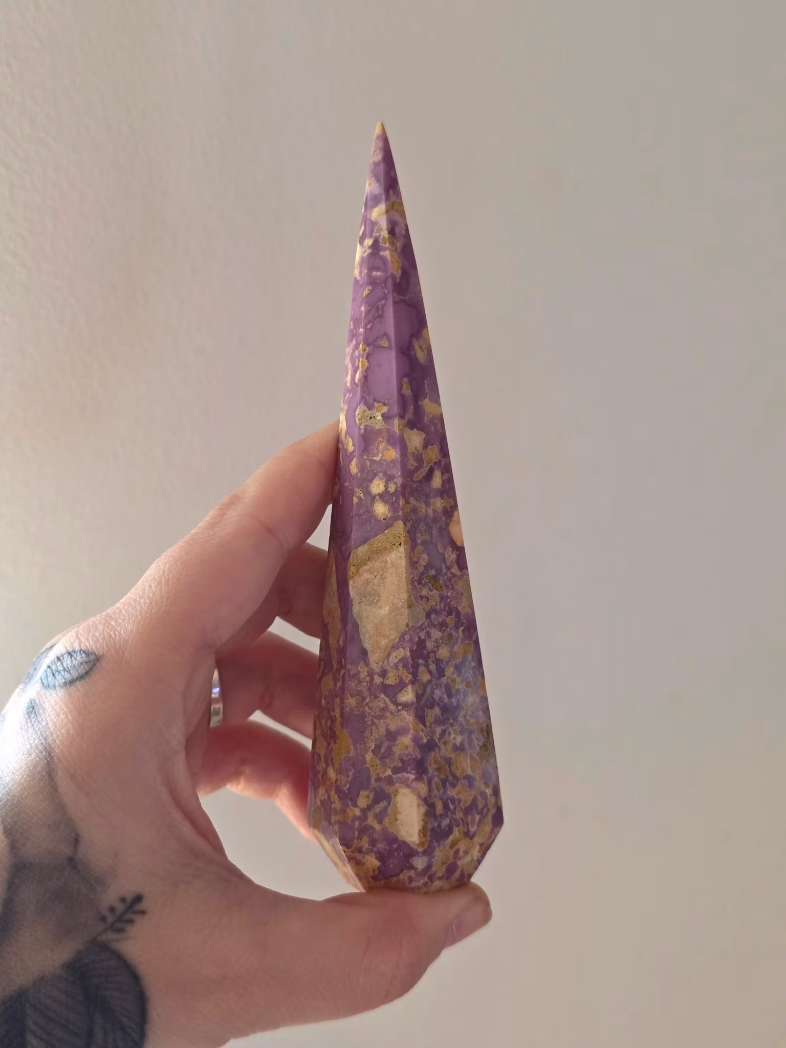 Polerad Fosfosiderit Diamant Spets